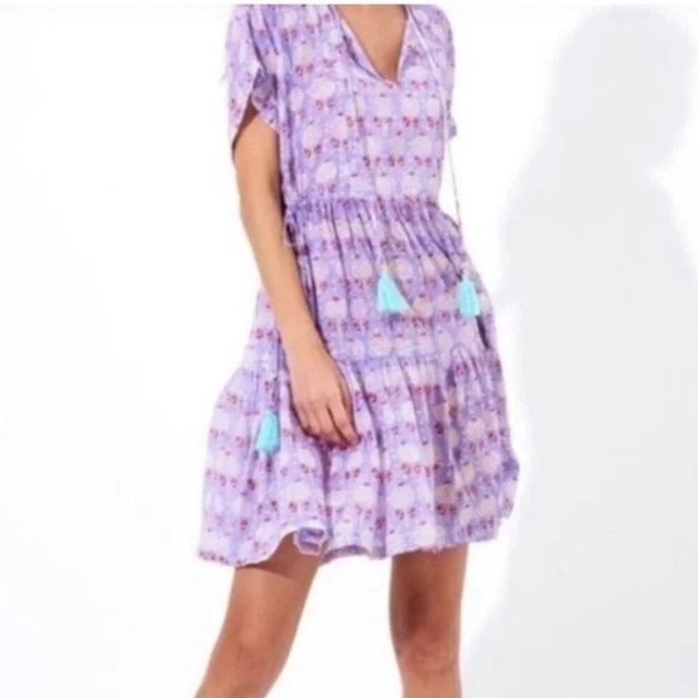 Oliphant Purple Ruffled Smocked Sundress